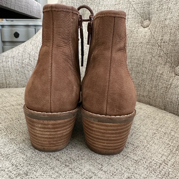 Lucky Brand Idril Brown Leather Lace Up & Side Zip Booties Size 7 - Picture 6 of 8